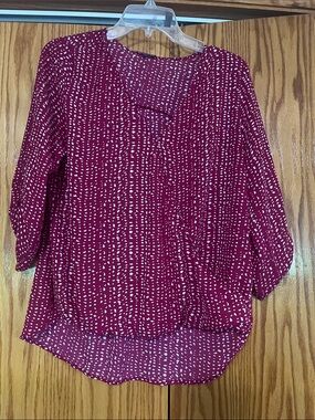 West Kei Burgundy Dot-Print Blouse